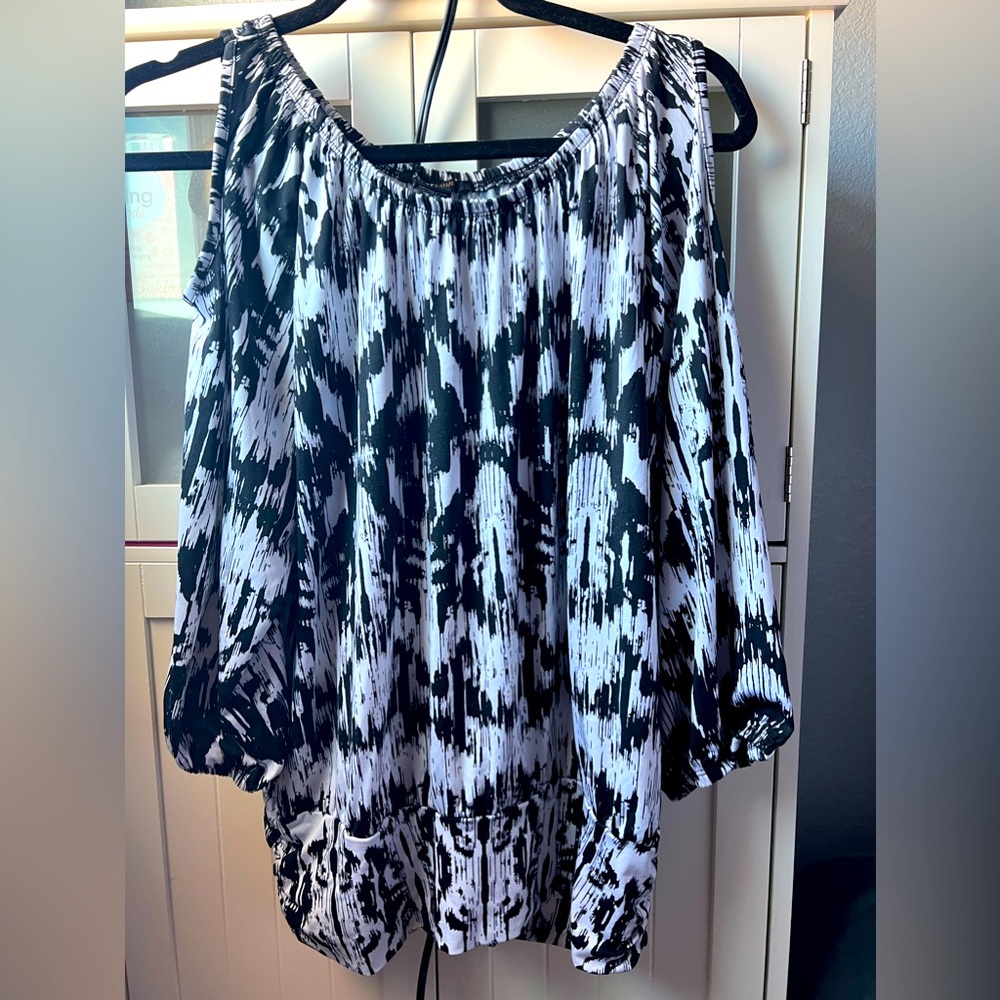 3/4 Sleeve Blouse, Exposed Shoulder